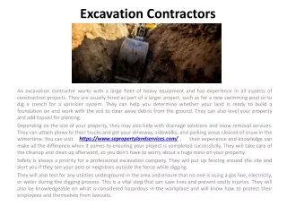 Excavation Contractors