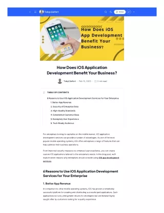 How Does iOS Application Development Benefit Your Business