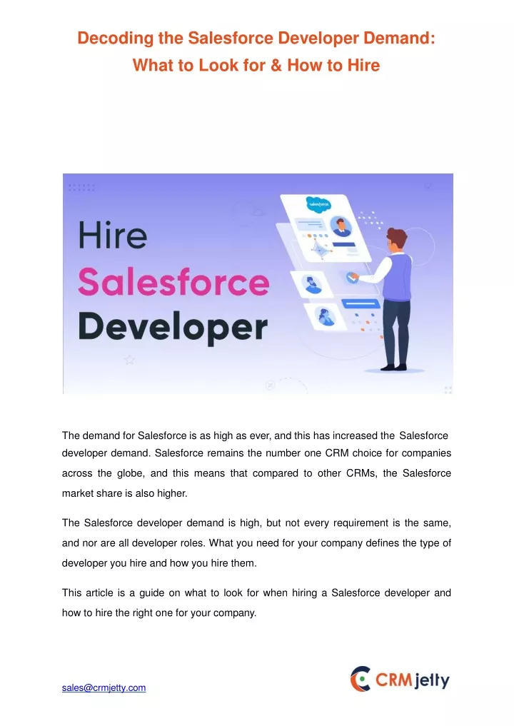 decoding the salesforce developer demand what