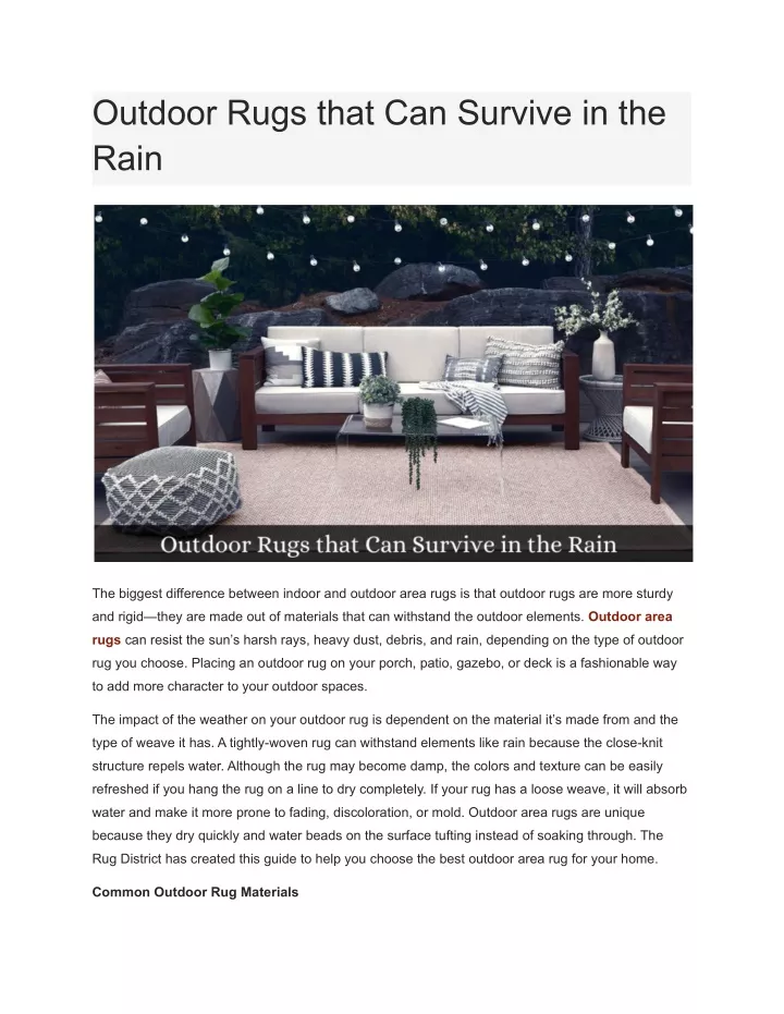 outdoor rugs that can survive in the rain