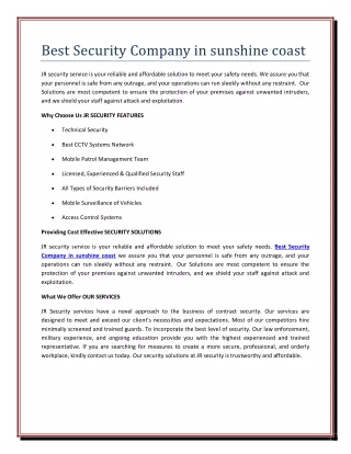 best security company in sunshine coast