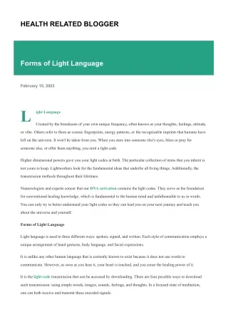 health related blogger