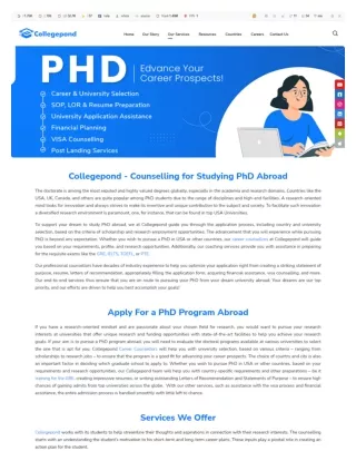 PHD Admission Abroad Consultants | Study PhD In USA - Collegepond