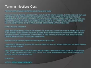 Tanning Injections Cost