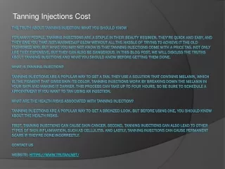tanning injections cost