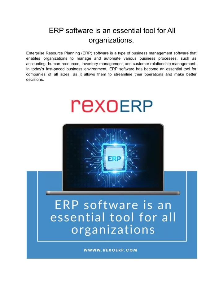 erp software is an essential tool