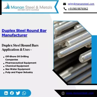 Round Bar | Nickel Alloys Round Bar | Duplex Steel Round Bar - Manan Steel