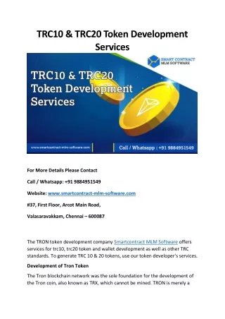 trc10 trc20 token development services