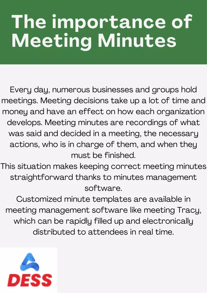 the importance of meeting minutes