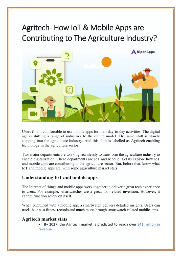 agritech agritech how iot mobile apps