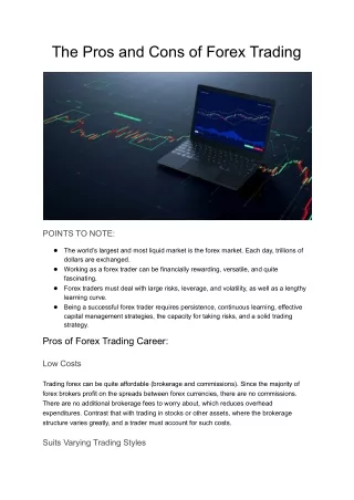 The Pros and Cons of Forex Trading