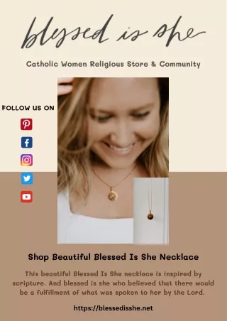 Shop Our Blessed Is She Necklace Inspired by Luke 1:45