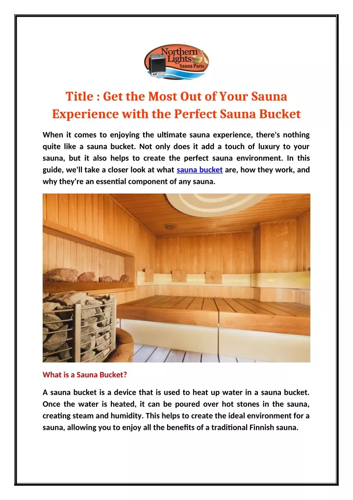 title get the most out of your sauna experience
