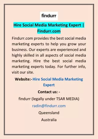 Hire Social Media Marketing Expert | Findurr.com