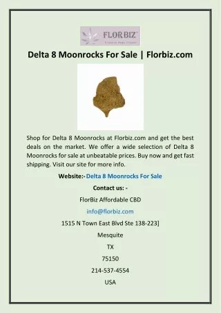 Delta 8 Moonrocks For Sale | Florbiz.com