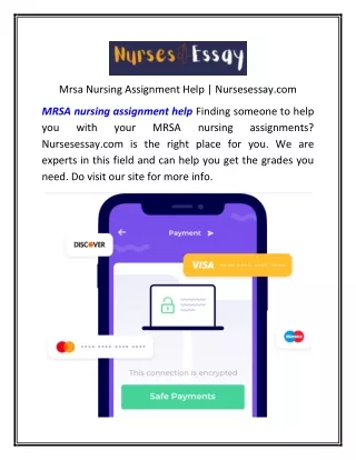 mrsa nursing assignment help nursesessay com