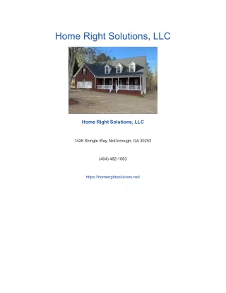 Home Right Solutions, LLC