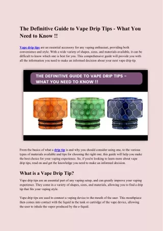 the definitive guide to vape drip tips what