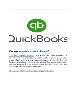 what does quickbooks proposify integration