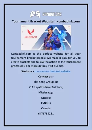 Tournament Bracket Website  Kombatlink