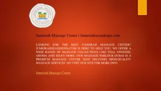 Jumeirah Massage Center Jumeirahseasidespa.com