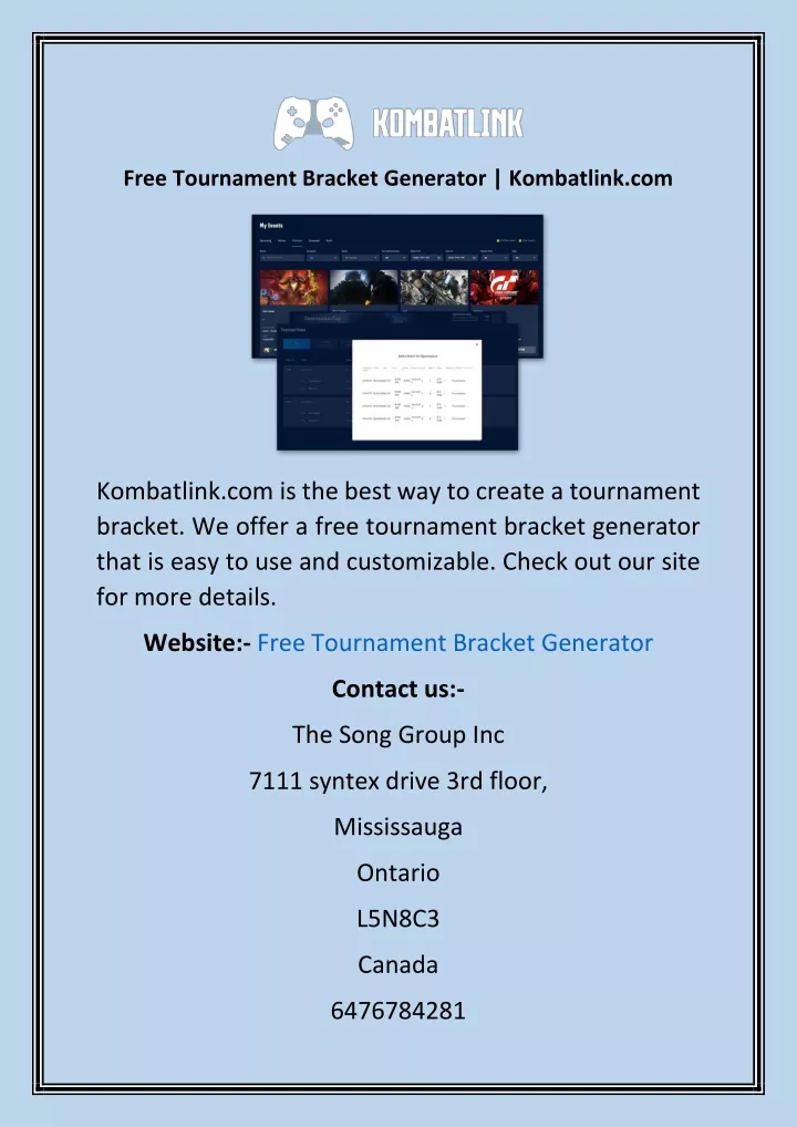 free tournament bracket generator kombatlink com