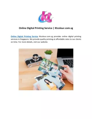 Online Digital Printing Service | Ktcolour.com.sg