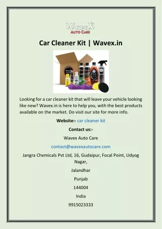 car cleaner kit wavex in