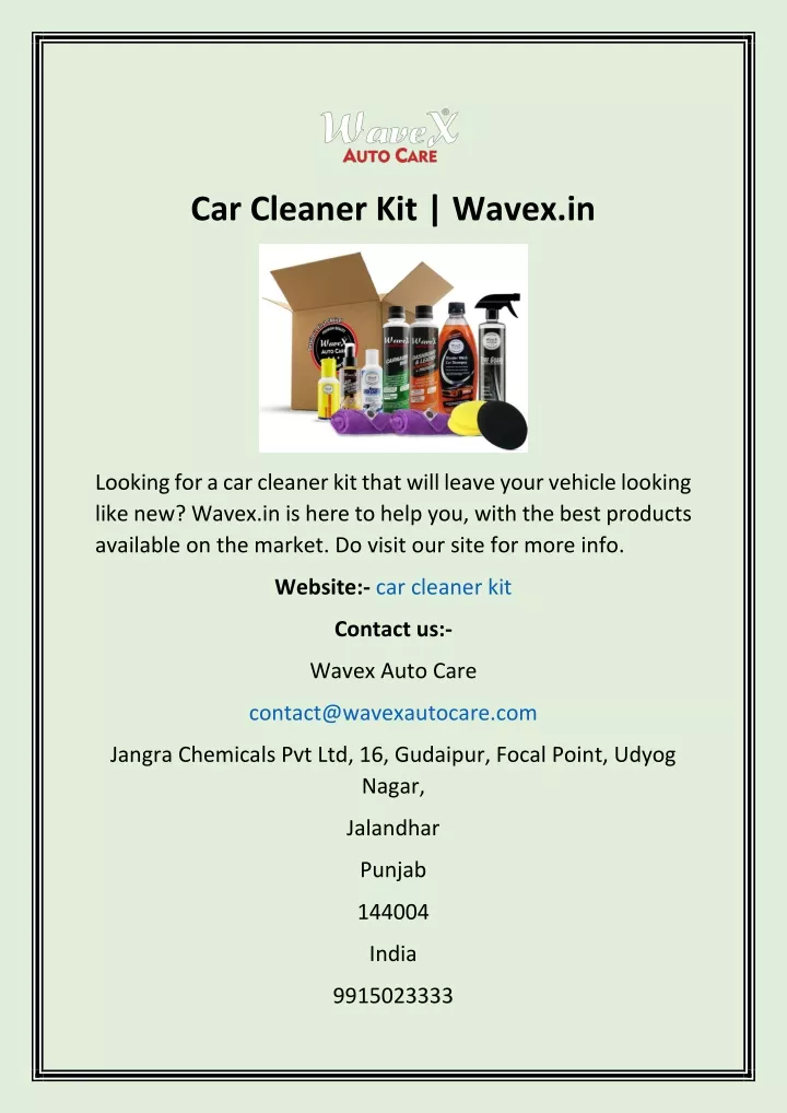 car cleaner kit wavex in