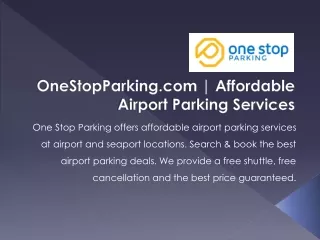 OneStopParking.com | Affordable Airport Parking Services