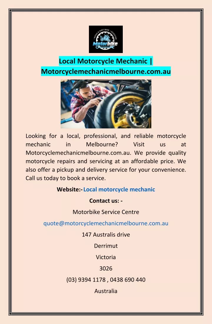 local motorcycle mechanic