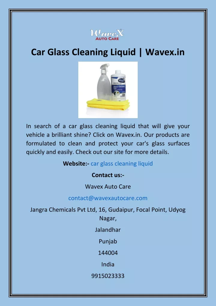 car glass cleaning liquid wavex in