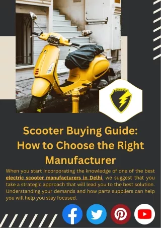 Expert Tips for Choosing the Perfect Scooter Manufacturer