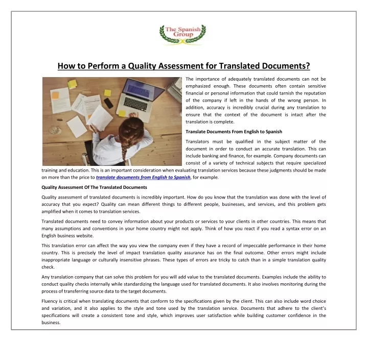 how to perform a quality assessment