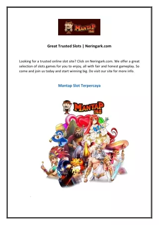 Great Trusted Slots  Neringark.com