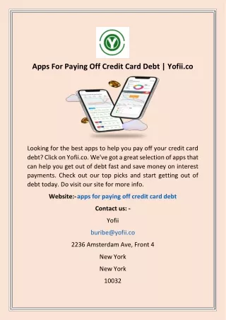 Apps For Paying Off Credit Card Debt | Yofii.co