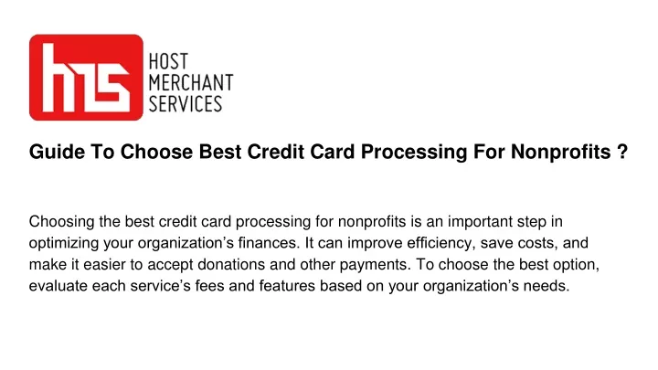 guide to choose best credit card processing for nonprofits