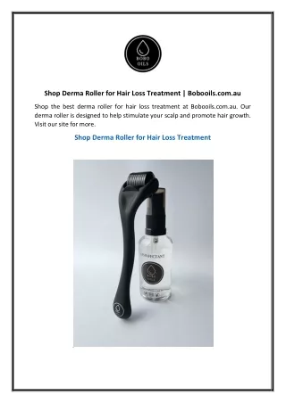 Shop Derma Roller for Hair Loss Treatment  Bobooils.com