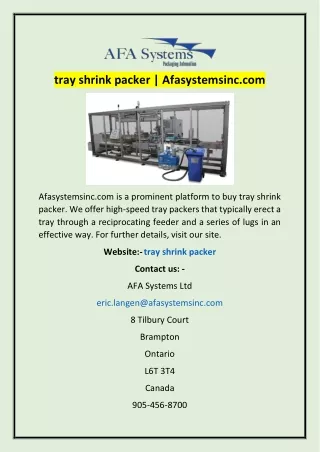 tray shrink packer | Afasystemsinc.com