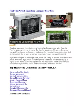Find The Perfect Headstone Company Near You