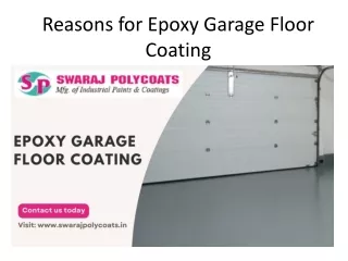 Reasons for Epoxy Garage Floor Coating