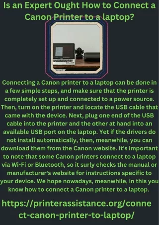 Is an Expert Ought How to Connect a Canon Printer to a laptop
