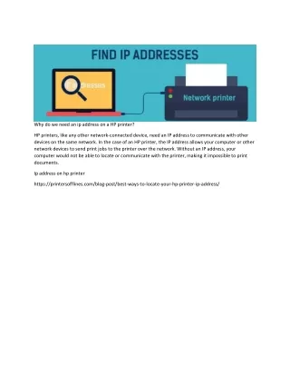 Why do we need an ip address on a HP printer?