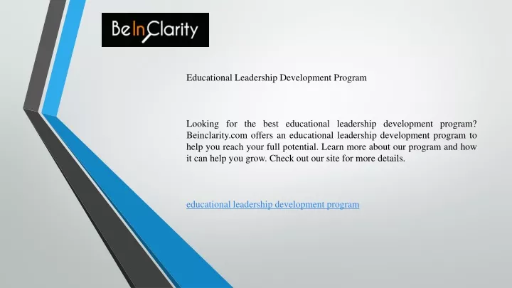 educational leadership development program