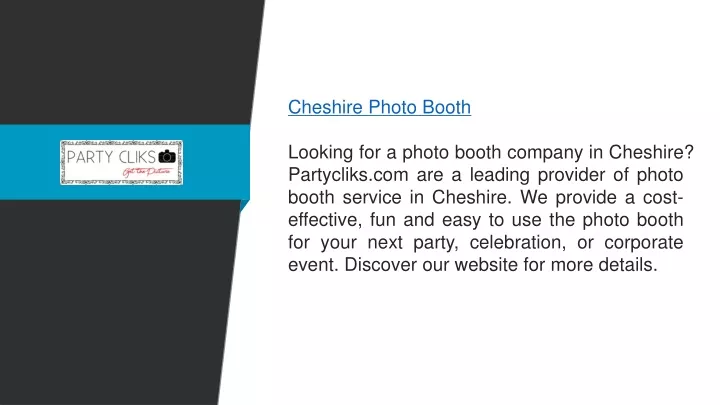 cheshire photo booth looking for a photo booth