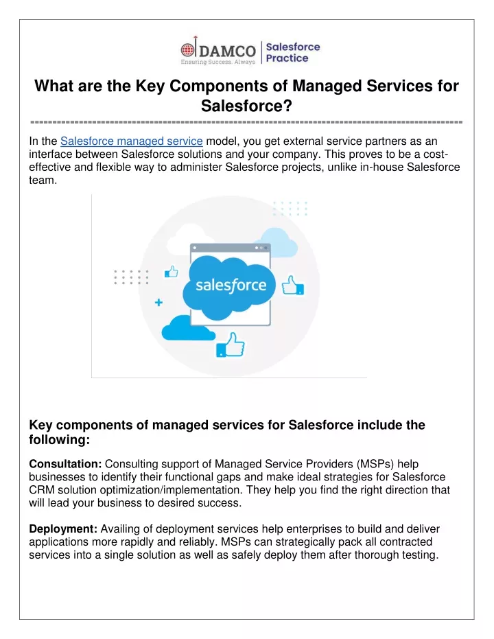 what are the key components of managed services