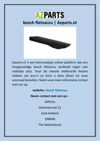 bosch fietsaccu | Azparts.nl