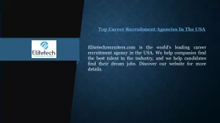 Career recruitment agencies USA