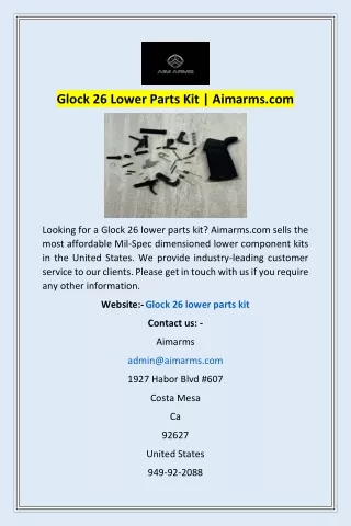Glock 26 Lower Parts Kit | Aimarms.com