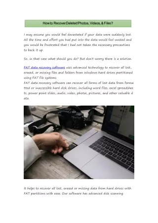 Understanding the Basics of FAT Data Recovery Software